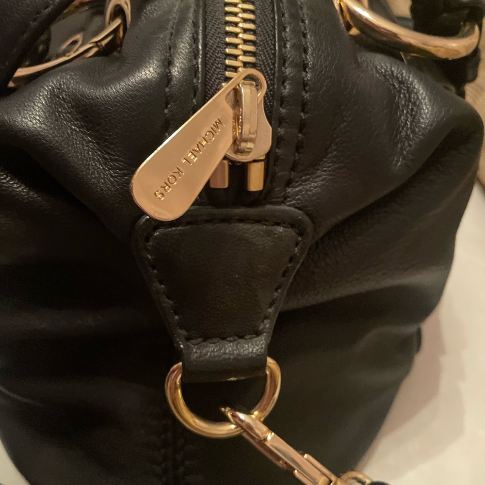 Black Leather Braided Women's Bag - Picture 2 of 7